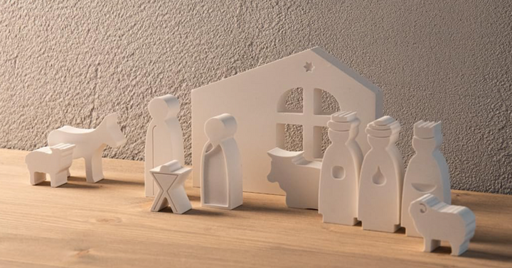 Stampo in silicone personaggi e animali presepe con stalla