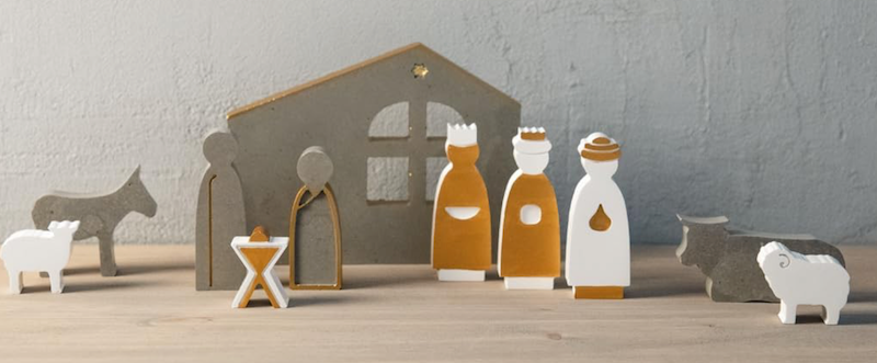 Stampo in silicone personaggi e animali presepe con stalla