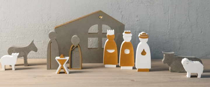 Stampo in silicone personaggi e animali presepe con stalla