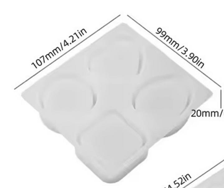 Stampo piccoli contenitori a cuore, cerchio, uovo e cubo