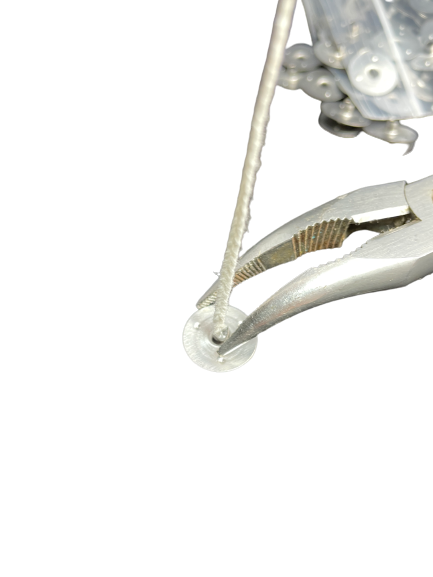 Supporto stoppino metallico (wick sustainer)  , 3,0 x 3,4 x 14,5 mm , foro diametro  3 mm, 100 gr ( 425 pz circa)