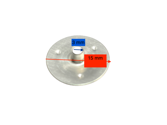 Supporto stoppino metallico (wick sustainer)  , 3,0 x 3,4 x 14,5 mm , foro diametro  3 mm, 100 gr ( 425 pz circa)