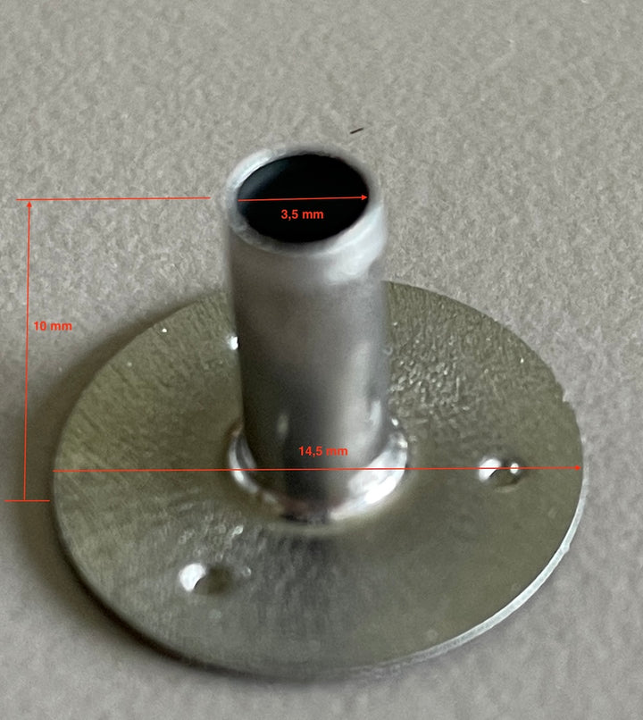 Supporto stoppino metallico (wick sustainer)  , 3,5 x 10 x 14,5 mm , 100 gr ( 234 pz circa)