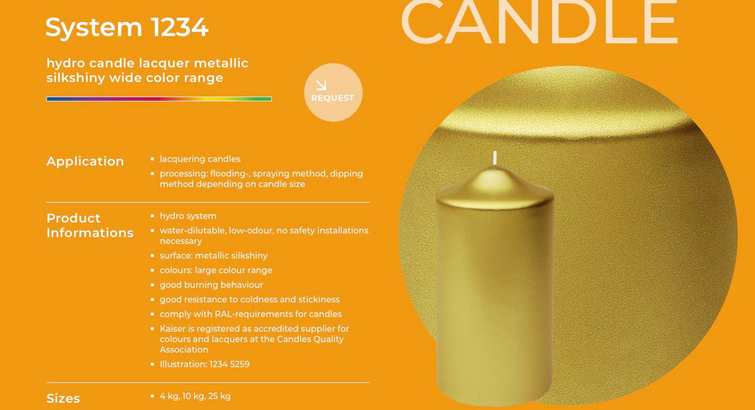 Vernice lucida ORO a base acqua per candele