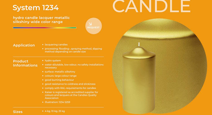 Vernice lucida ORO a base acqua per candele