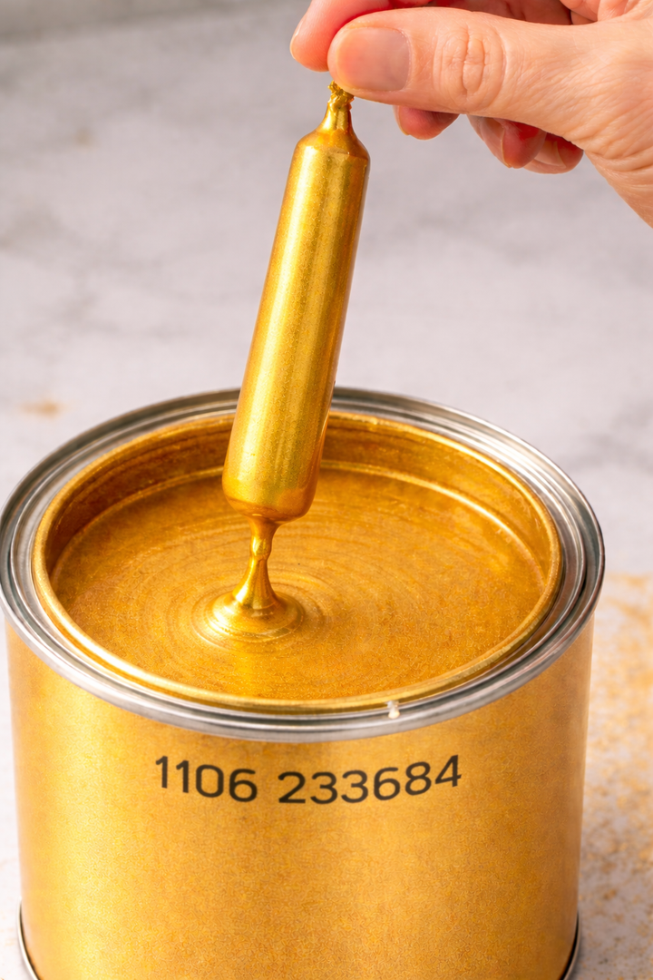 Vernice per candele oro lucido a base solvente