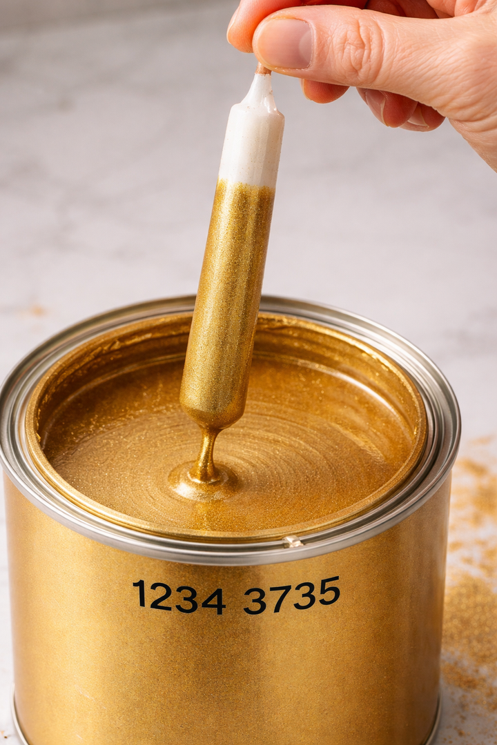 Vernice per candele oro lucido a base acqua