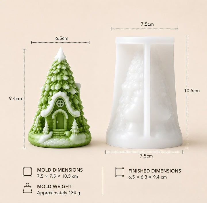Stampo in Silicone Albero di Natale con Casetta