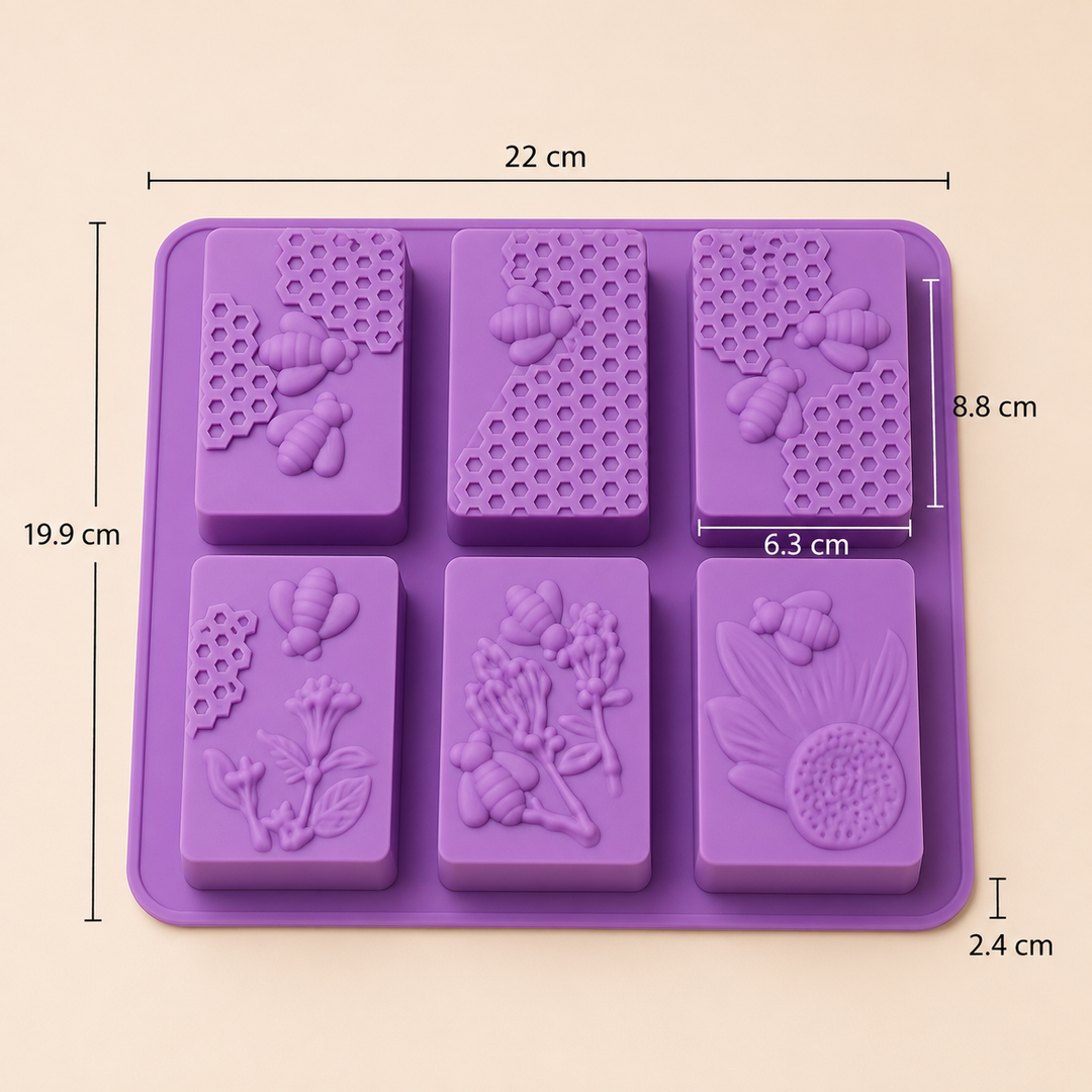 Stampo in Silicone Ape e Fiore Rettangolare