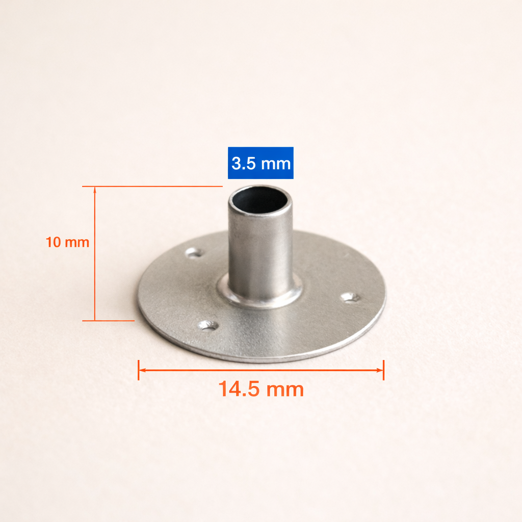 Supporto stoppino metallico (wick sustainer)  , 3,5 x 10 x 14,5 mm , 100 gr ( 234 pz circa)