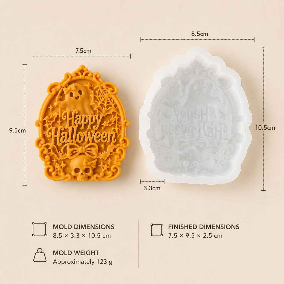 Happy Halloween Plaque Silicone Mold