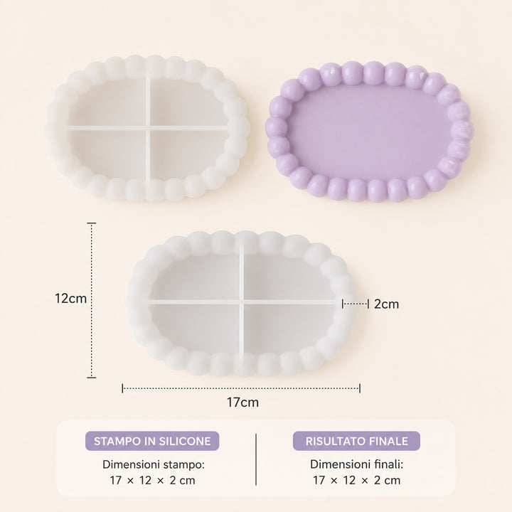 Stampo in Silicone Vassoio Ovale con Perle